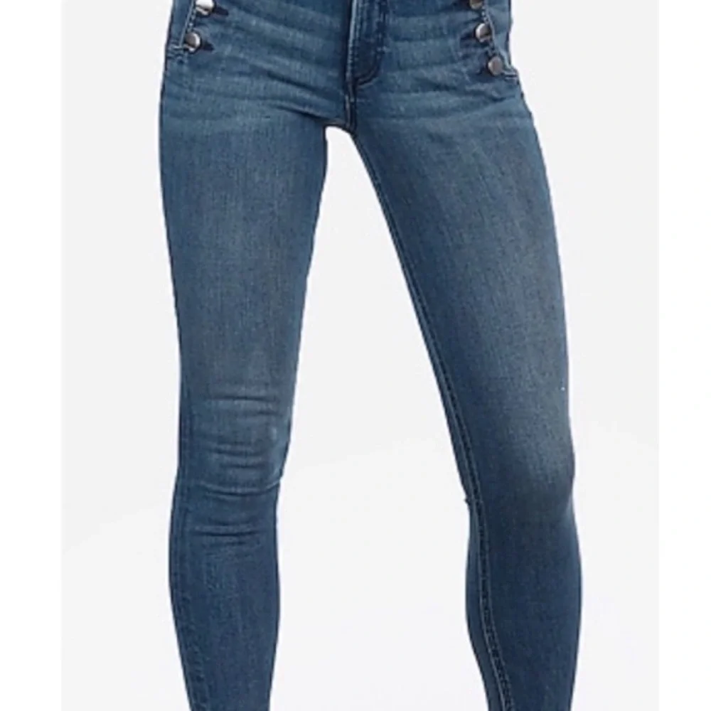 Express High Rise Blue Jeans - Picture 6 of 6